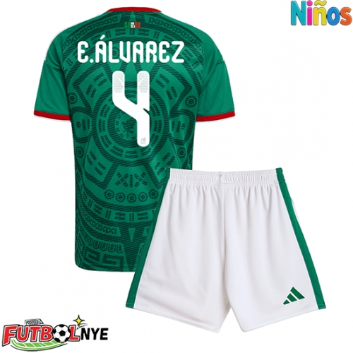 Camiseta México Edson Alvarez #4 Primera Equipación para niños Mundial 2026 manga corta (+ pantalones cortos)